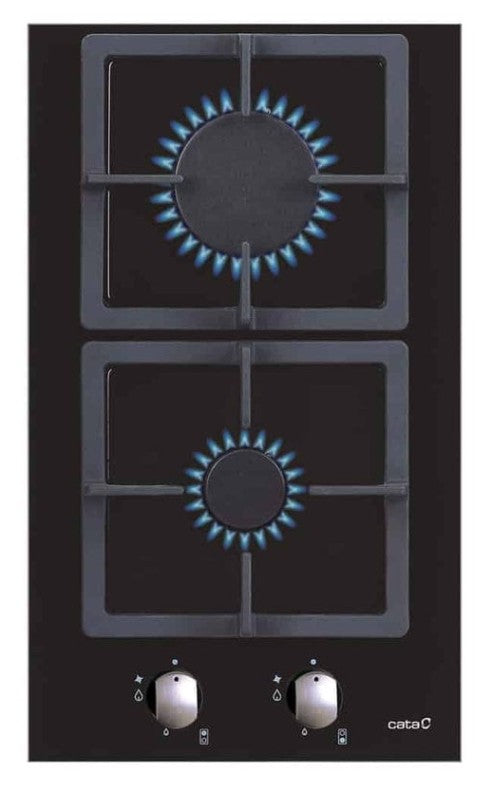 Gas 2 Burner Two Ring Dominiq Black Glass Gas Hob, NEXT DAY SHIPPING, LPG Convertible