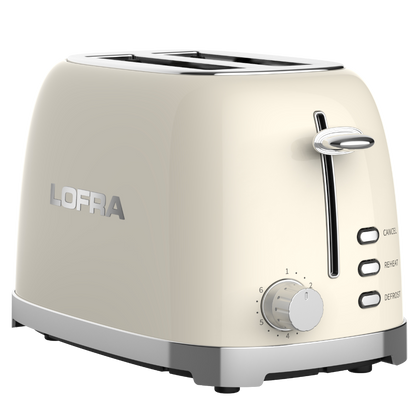 50's Lofra Retro Style 2 Slice Toaster Dolcevita Cream | ITABI26E/1