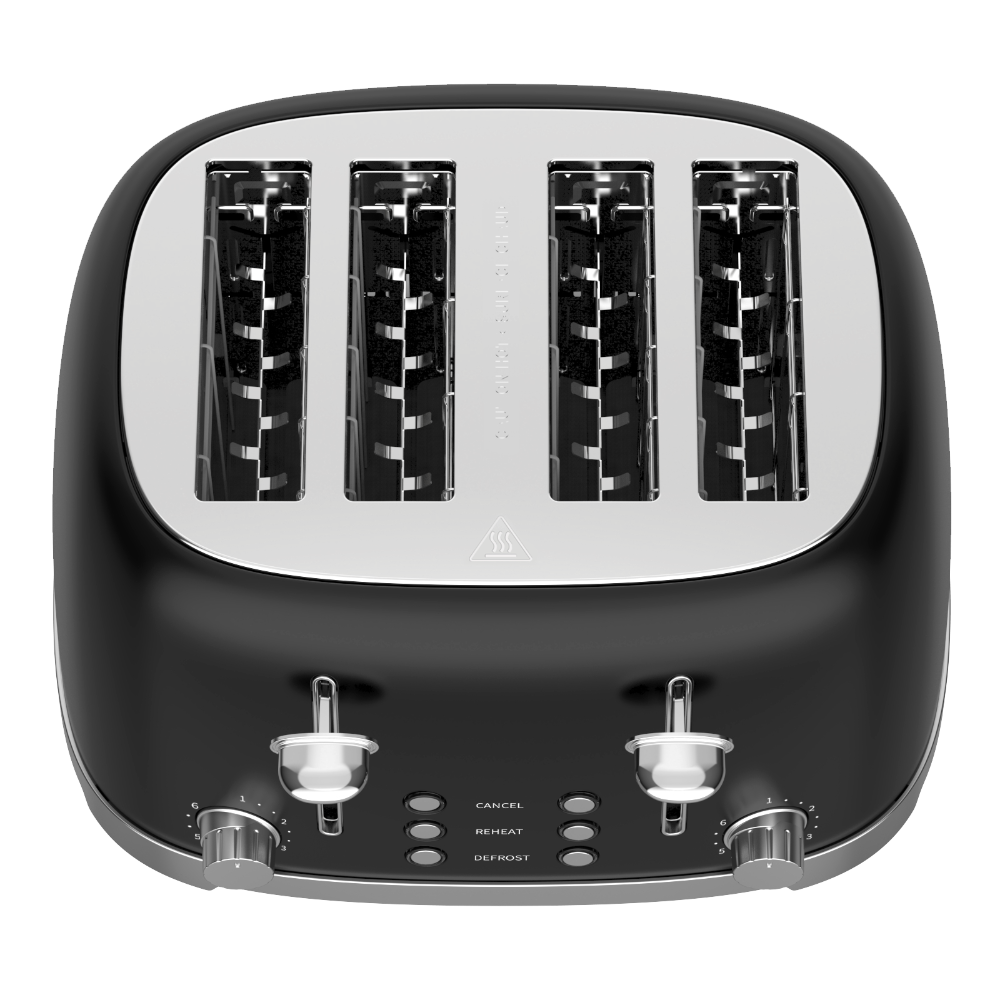 50's Lofra Retro Style 4 Slice Toaster Dolcevita Black | Side on Image Toaster Top Down