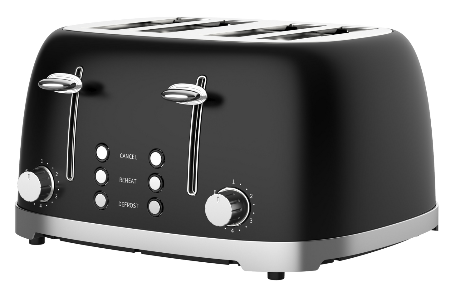 50's Lofra Retro Style 4 Slice Toaster Dolcevita Black | Side on Image Toaster Controls