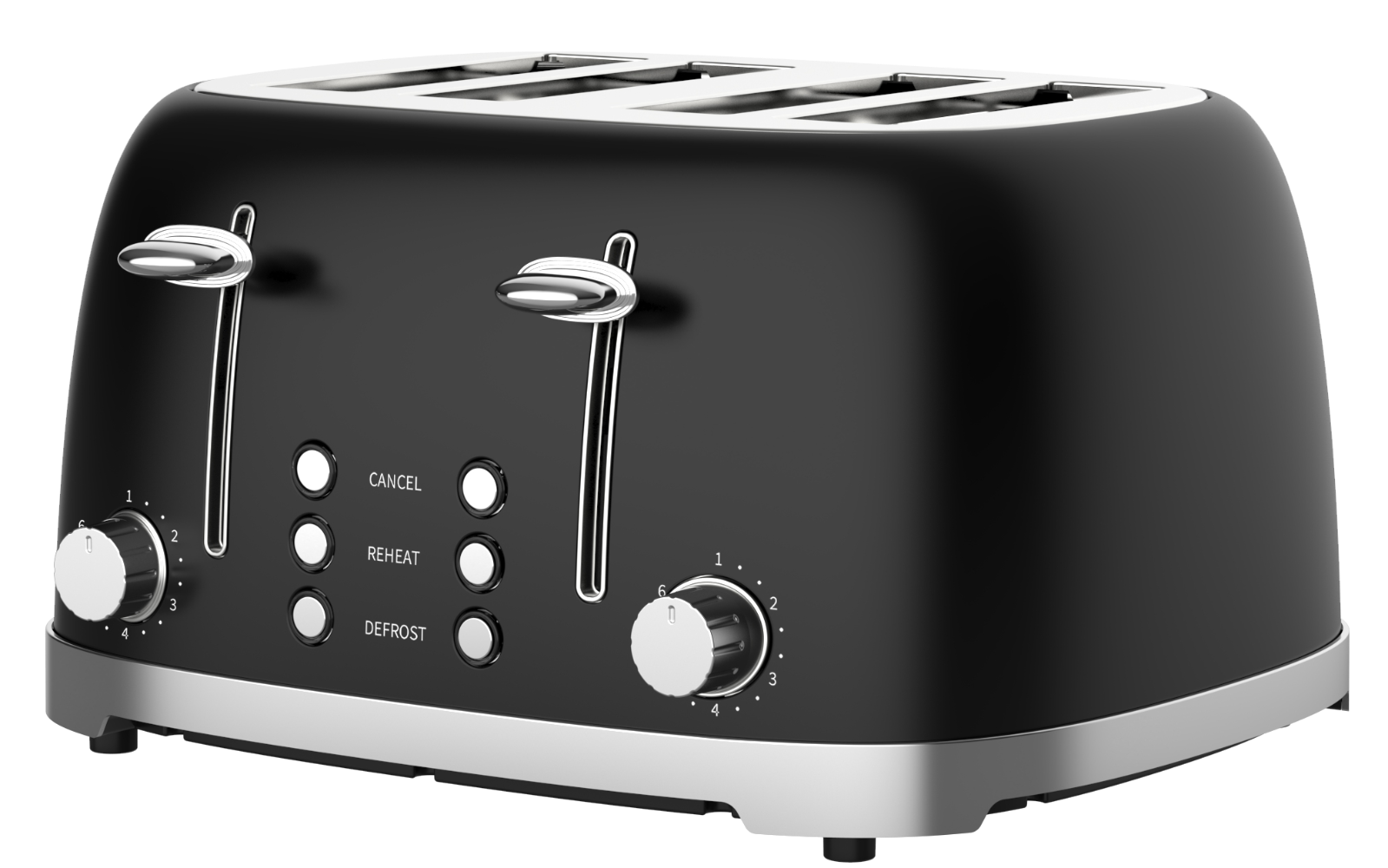 50's Lofra Retro Style 4 Slice Toaster Dolcevita Black | Side on Image Toaster Controls