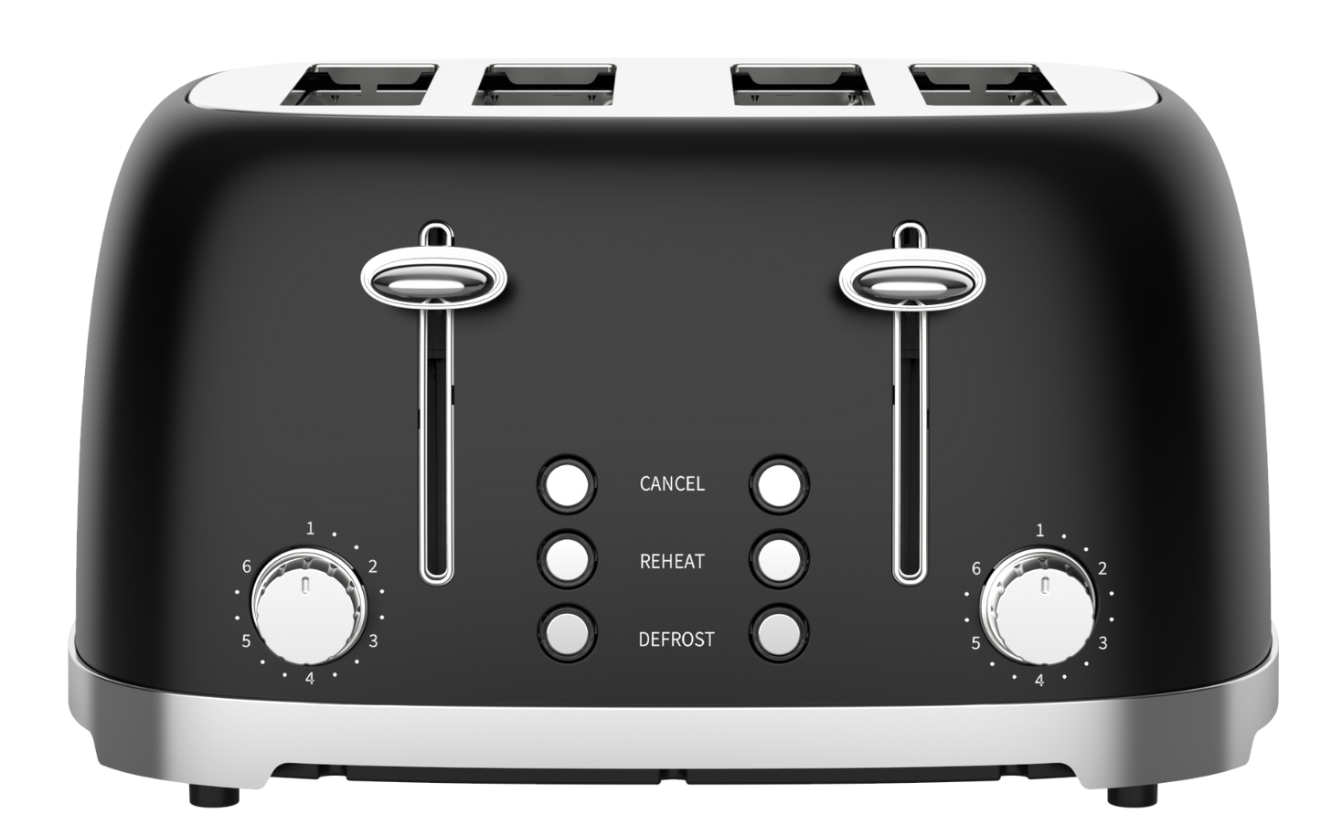 50's Lofra Retro Style 4 Slice Toaster Dolcevita Black | Side on Image Toaster Controls
