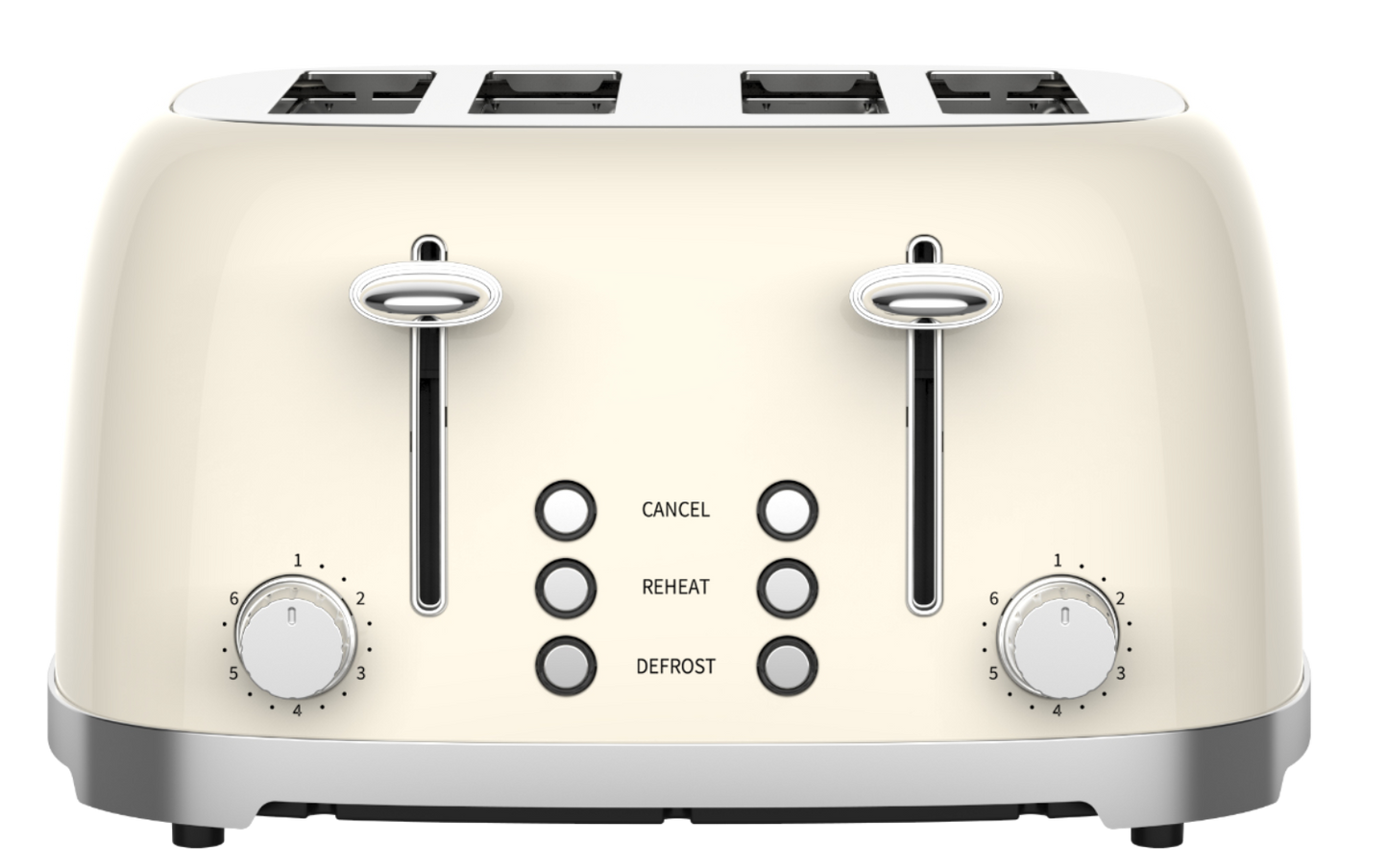 50's Lofra Retro Style 4 Slice Toaster Dolcevita Cream | Side on Image Toaster controls