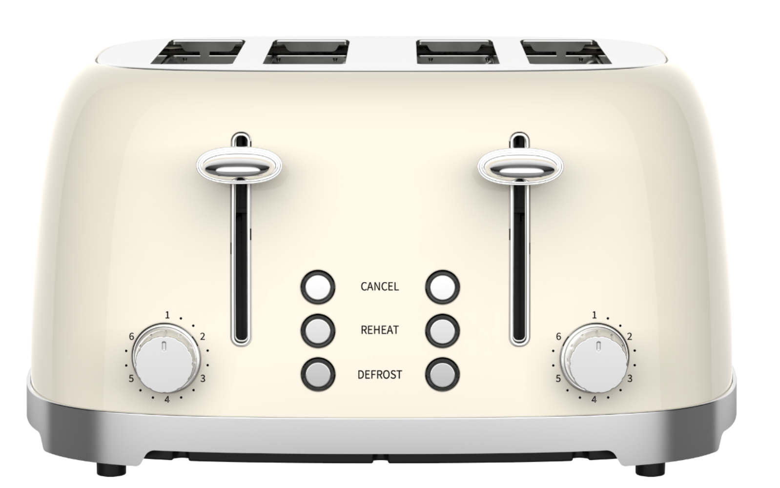 50's Lofra Retro Style 4 Slice Toaster Dolcevita Cream | Side on Image Toaster controls