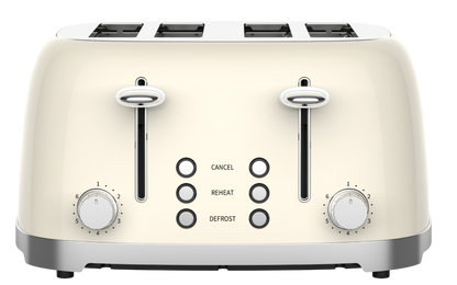 50's Lofra Retro Style 4 Slice Toaster Dolcevita Cream | Side on Image Toaster controls