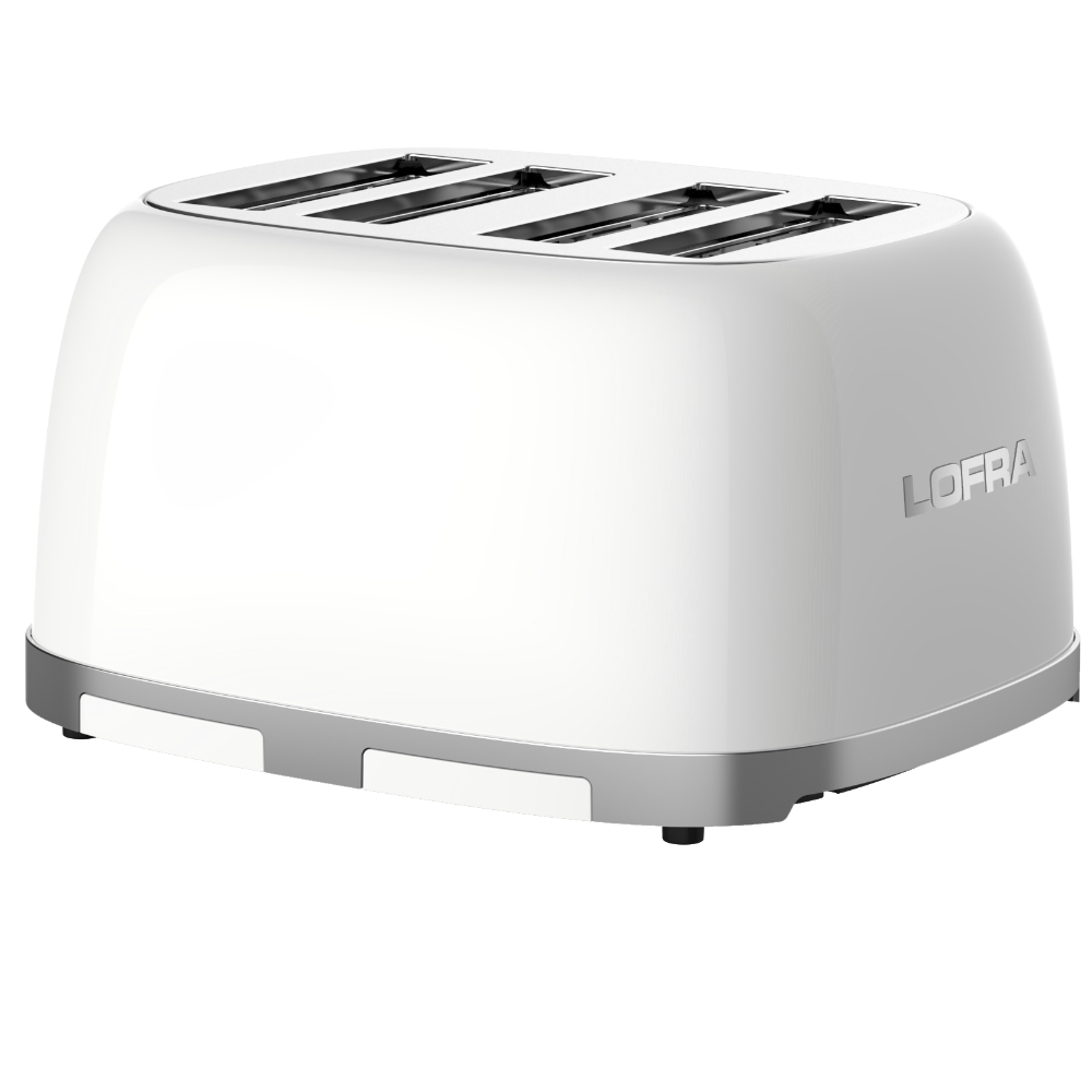 50's Lofra Retro Style 4 Slice Toaster Dolcevita White | Side on Image Toaster