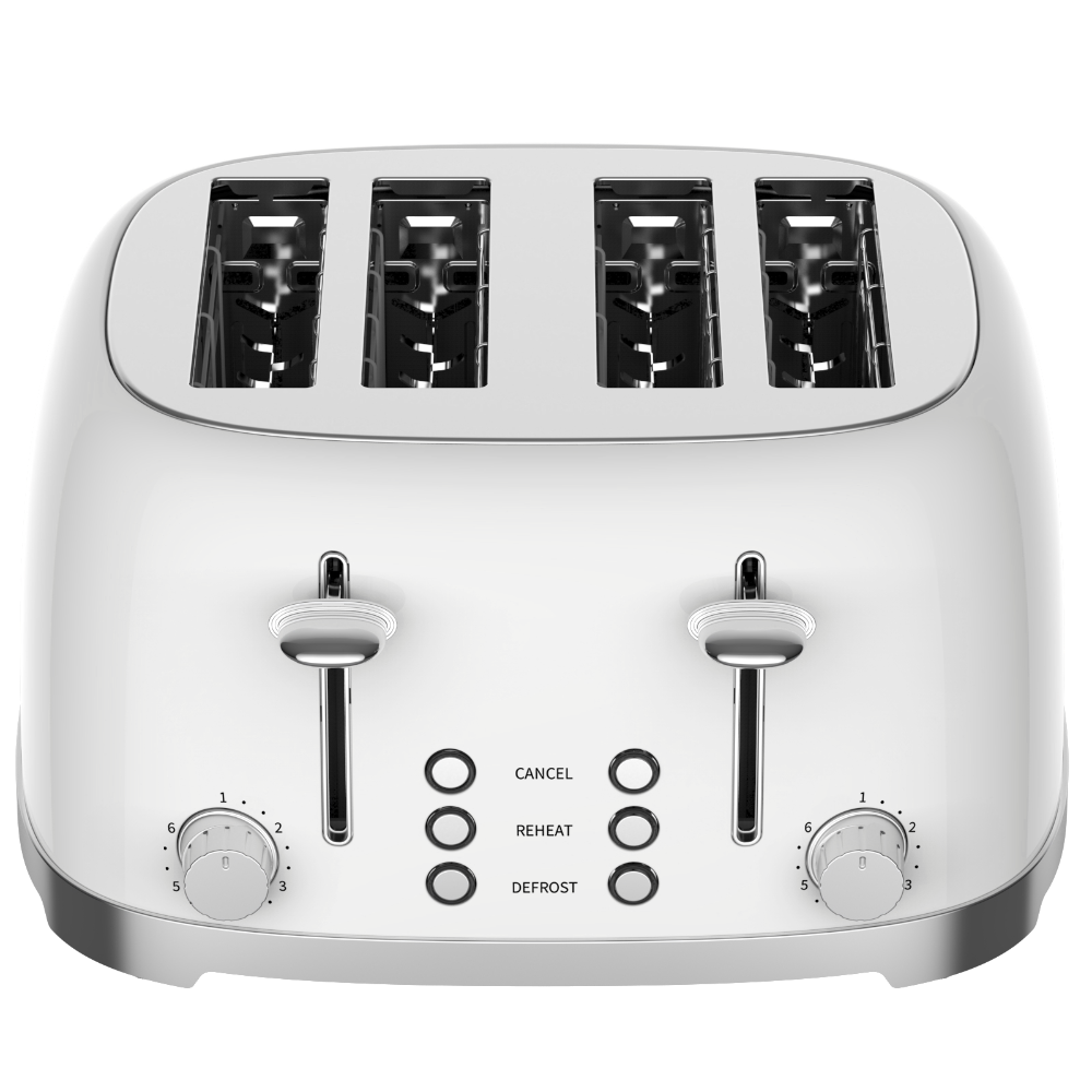 50's Lofra Retro Style 4 Slice Toaster Dolcevita White | Side on Image Toaster Top down image