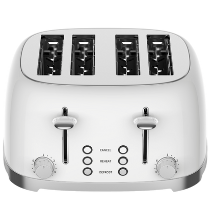 50's Lofra Retro Style 4 Slice Toaster Dolcevita White | Side on Image Toaster Top down image