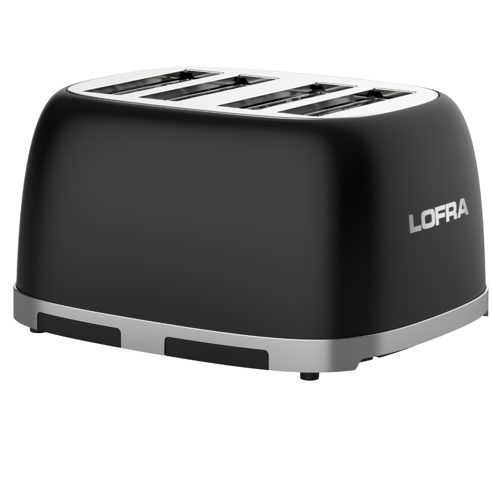 50's Lofra Retro Style 4 Slice Toaster Dolcevita Black | Right on Image Toaster