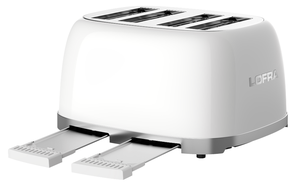 50's Lofra Retro Style 4 Slice Toaster Dolcevita White | Side on Image Toaster