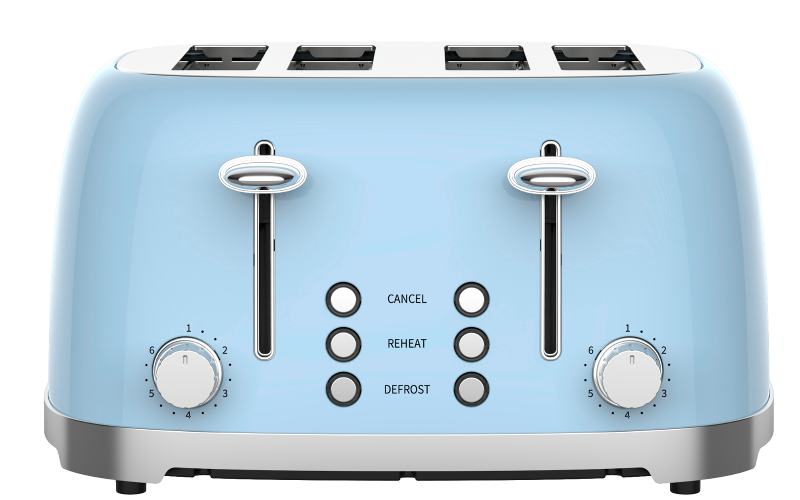 50's Lofra Retro Style 4 Slice Toaster Dolcevita Blue | Side on Image Toaster