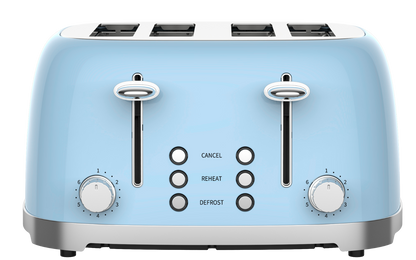 50's Lofra Retro Style 4 Slice Toaster Dolcevita Blue | Side on Image Toaster