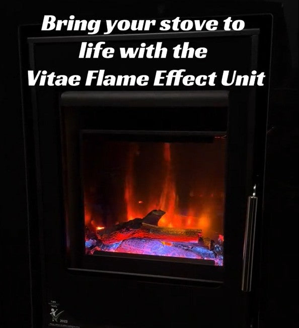 VIT900 Remote Controlled Log Effect Inset Dummy Electric Fire For Solid Fuel Stoves 9kw