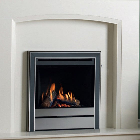 Wildfire Ravel 550 HE Log Effect Slide Control Conventional Flue Gas Fire with Satin & Black Contemporary Trim