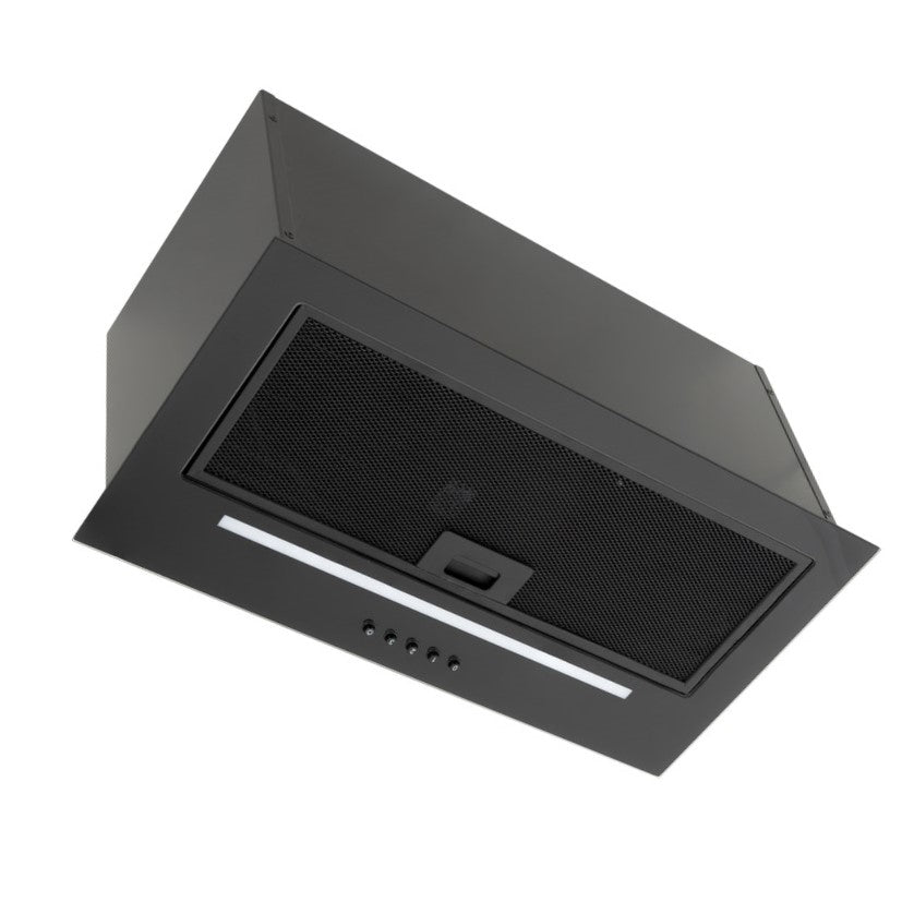 Black Built Into Canopy Extractor Luxury Cooker Hood Luxair TGCCH55CANBK 55 cm BLACK