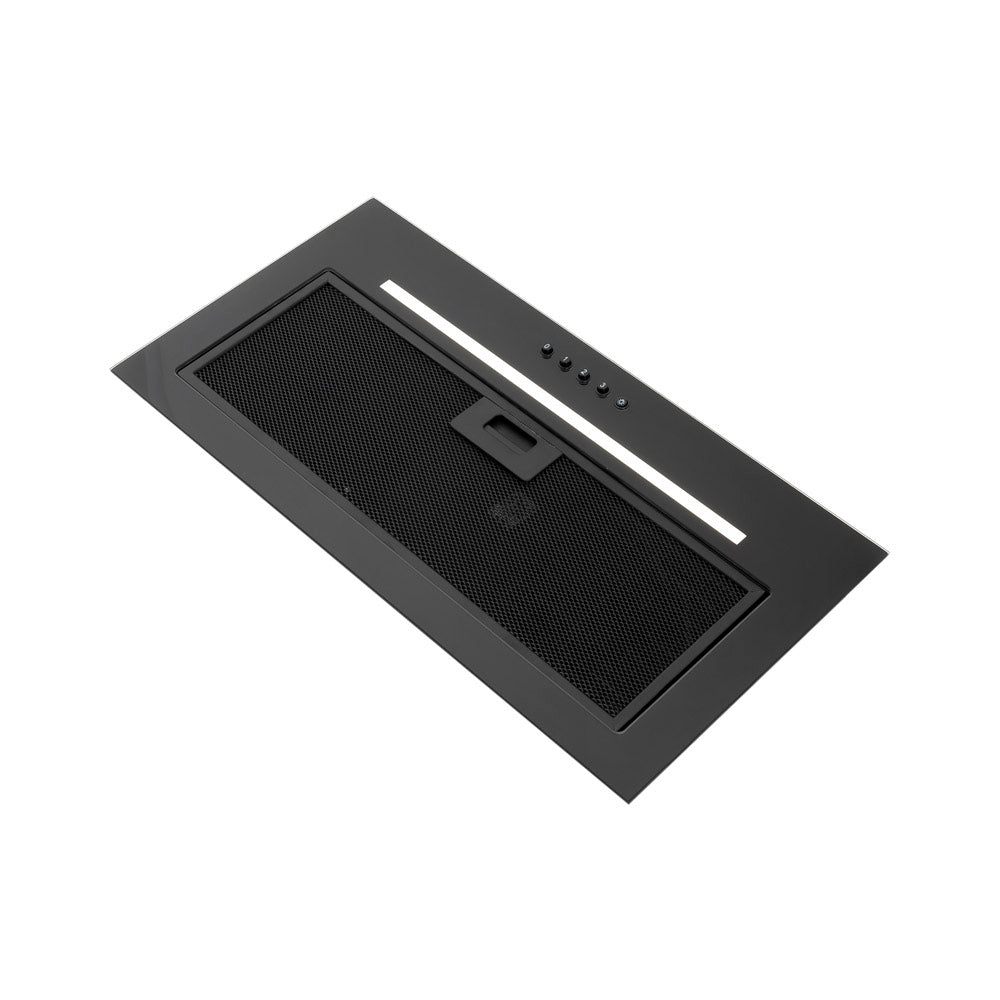 Black Built Into Canopy Extractor Luxury Cooker Hood Luxair TGCCH55CANBK 55 cm BLACK
