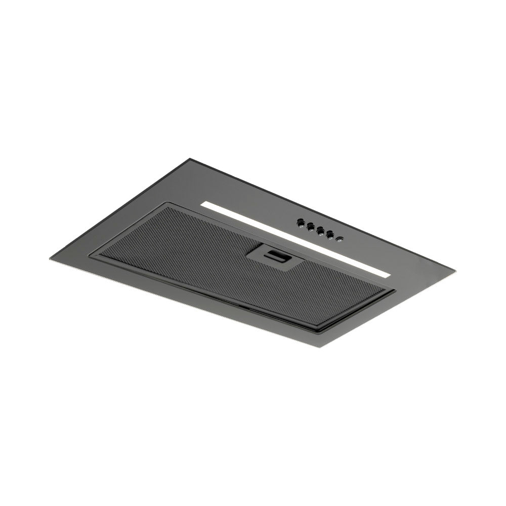 Black Built Into Canopy Extractor Luxury Cooker Hood Luxair TGCCH55CANBK 55 cm BLACK