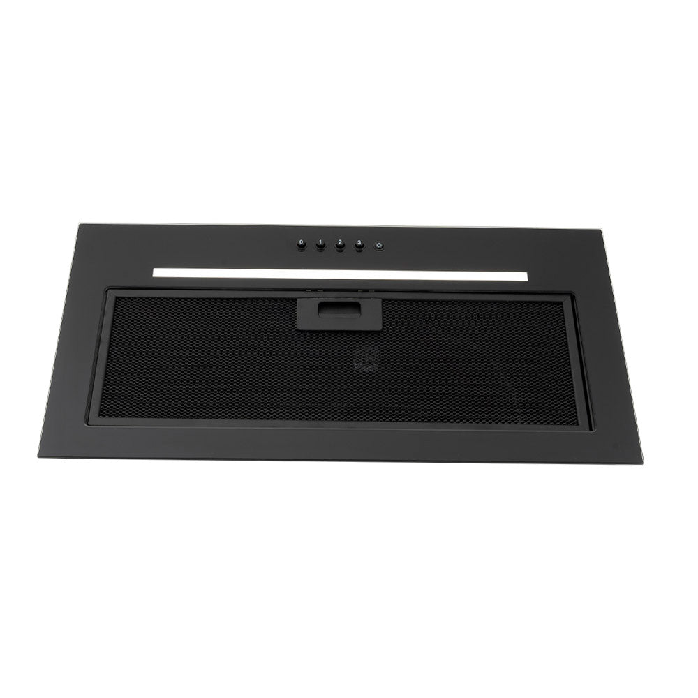 Black Built Into Canopy Extractor Luxury Cooker Hood Luxair TGCCH55CANBK 55 cm BLACK