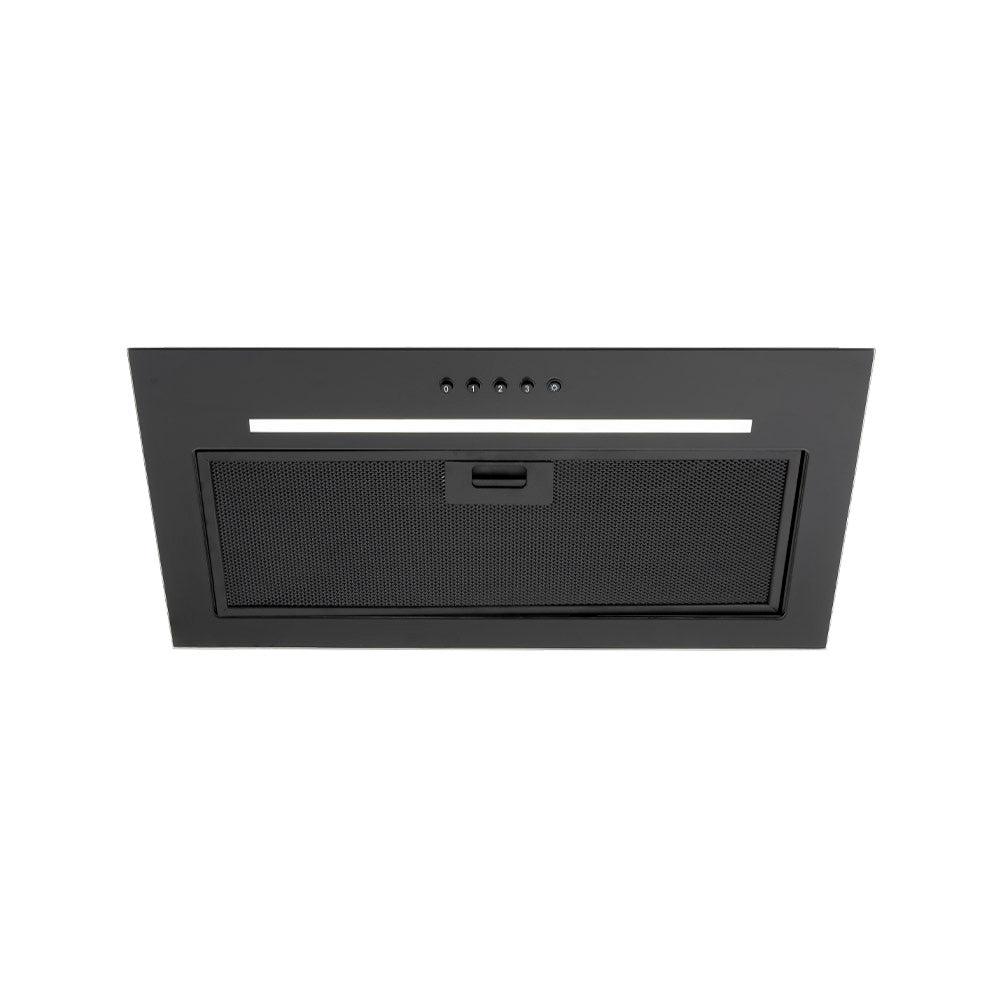 Black Built Into Canopy Extractor Luxury Cooker Hood Luxair TGCCH55CANBK 55 cm BLACK