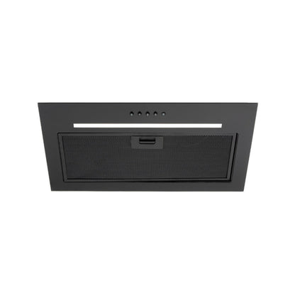 Black Built Into Canopy Extractor Luxury Cooker Hood Luxair TGCCH55CANBK 55 cm BLACK