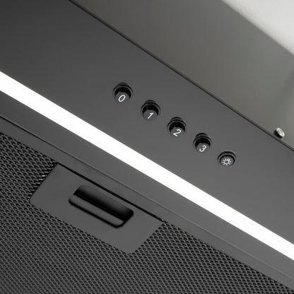 Black Built Into Canopy Extractor Luxury Cooker Hood Luxair TGCCH55CANBK 55 cm BLACK