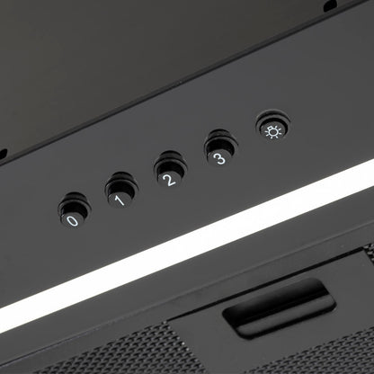 Black Built Into Canopy Extractor Luxury Cooker Hood Luxair TGCCH55CANBK 55 cm BLACK