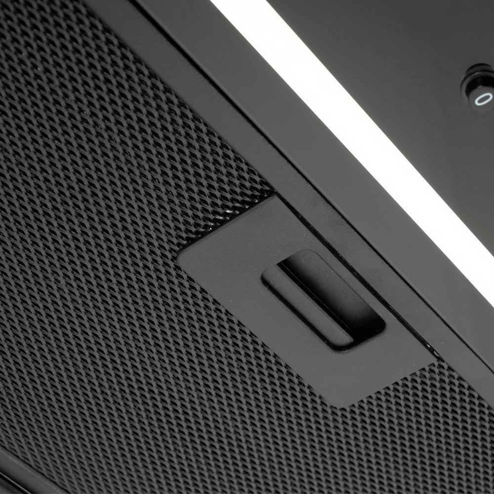 Black Built Into Canopy Extractor Luxury Cooker Hood Luxair TGCCH55CANBK 55 cm BLACK