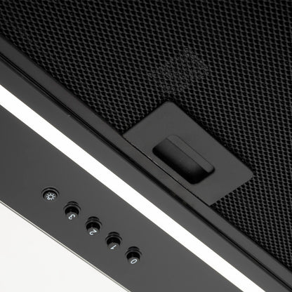 Black Built Into Canopy Extractor Luxury Cooker Hood Luxair TGCCH55CANBK 55 cm BLACK