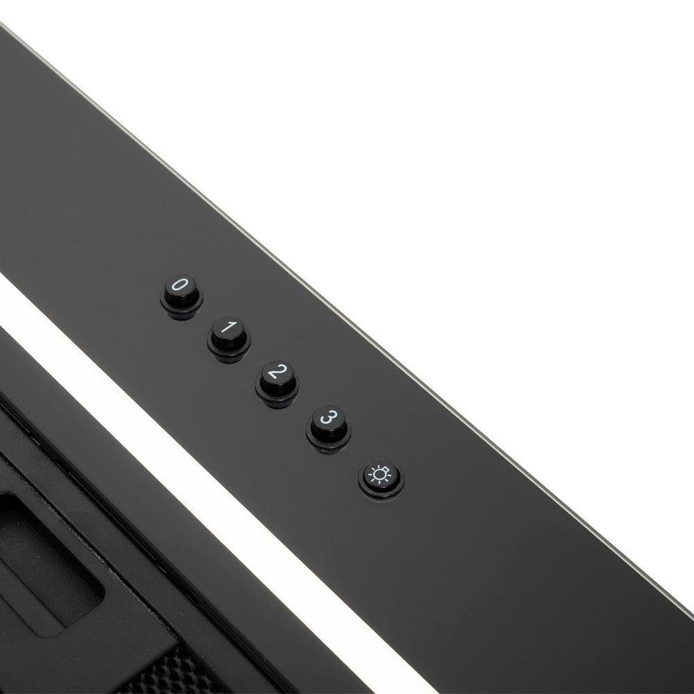 Black Built Into Canopy Extractor Luxury Cooker Hood Luxair TGCCH55CANBK 55 cm BLACK