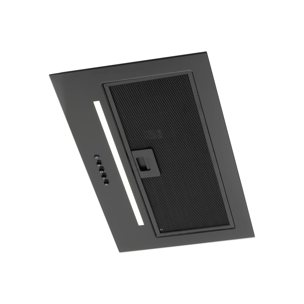 Black Built Into Canopy Extractor Luxury Cooker Hood Luxair TGCCH55CANBK 55 cm BLACK