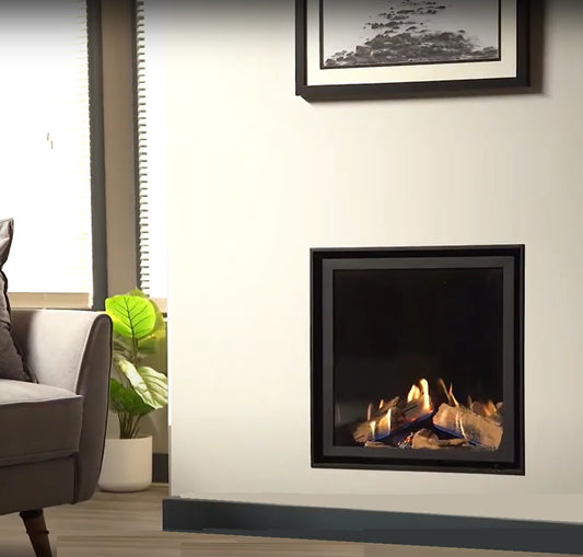 Wildfire Ravel 600 HE Log Effect Slide Control Hole in The Wall Chimney Gas Fire + Edge Trim