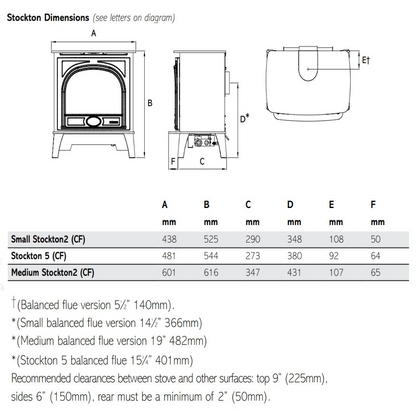 Gazco Small Stockton2 Conventional Flue Log Gas Stove in Black