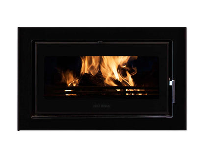 Heat Design Vitae 8kW Wood Burner Landscape Inset Cassette Solid Fuel Stove & 9m Flue Bundle
