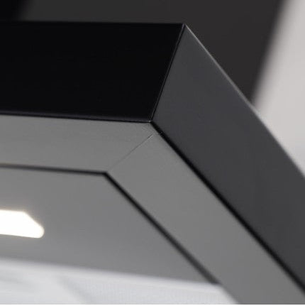 LaModa Brushless Slimline Flat Wall Mounted Linear Extractor Fan Cooker Hood Range Stainless Steel black