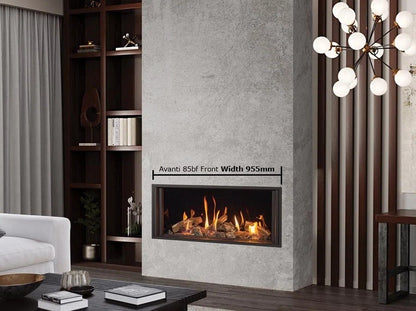 Gazco Onyx Avanti 85-2 Balanced Flue Log Effect Gas Fire with Edge Plus Frame