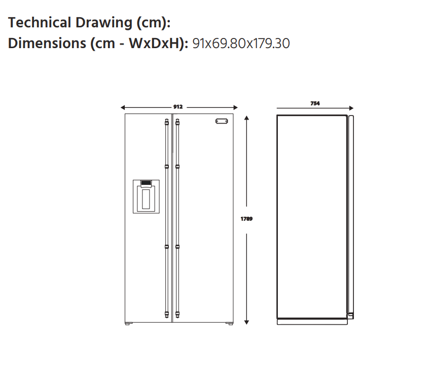Lofra Dolcevita American Side-by-Side Fridge Freezer Range | Ireland