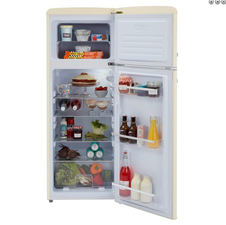 CDA Betty RETRO 1950's Style 55cm Fridge Freezer - H 144 cm x W 55 cm x D 61.5 cm