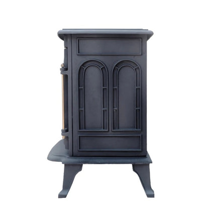 Scandi-Flame Bergen Small Cast Iron Bioethanol Stove Single Door Stove Brass Furniture