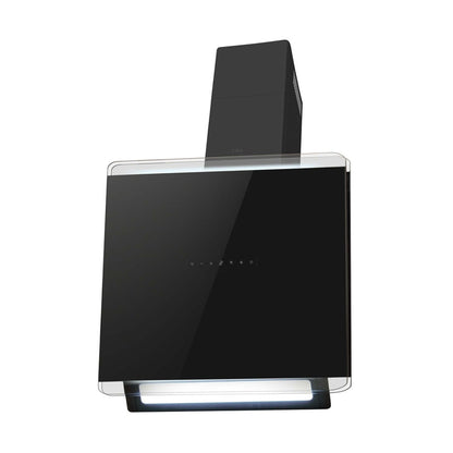 CDA EXG Designer Black Angular Glass Chimney Style Extractor Hood Range