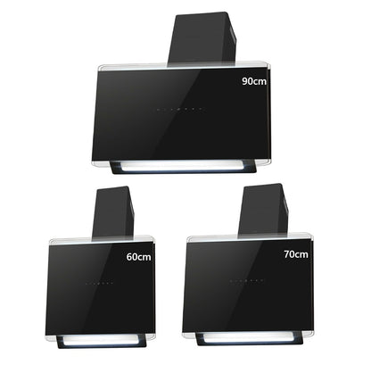 CDA EXG Designer Black Angular Glass Chimney Style Extractor Hood Range