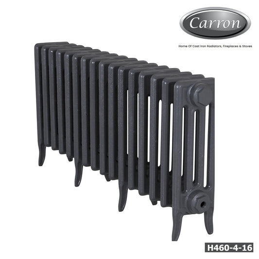 Victorian Cast Iron Radiator–4 Column 16 Section,460 High by W1193 by D140mm, (Primed Grey)