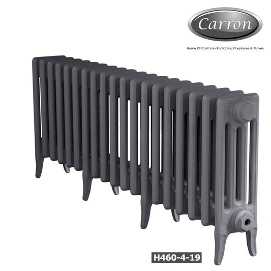 Victorian Cast Iron Radiator–4 Column 19 Section,460 High by W1193 by D140mm, (Primed Grey)