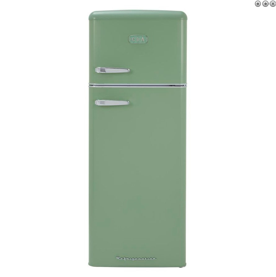 CDA Betty RETRO 1950's Style 55cm Fridge Freezer - H 144 cm x W 55 cm x D 61.5 cm
