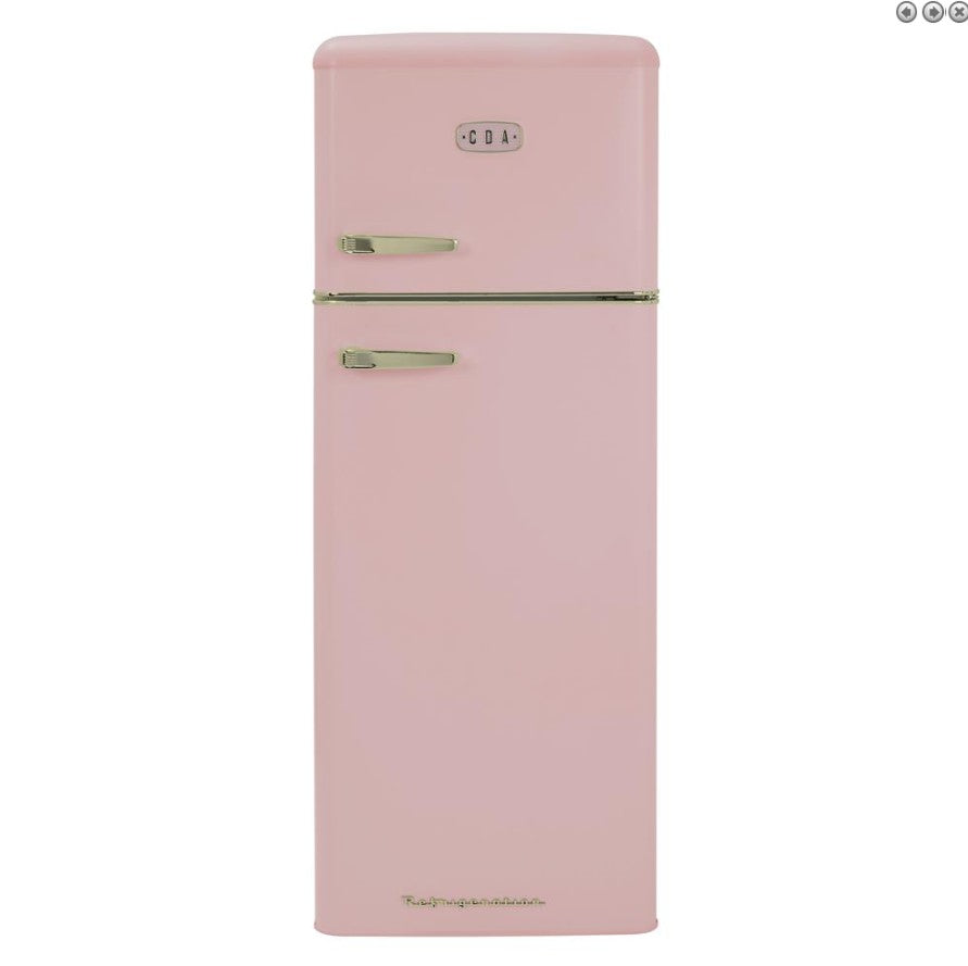 CDA Betty RETRO 1950's Style 55cm Fridge Freezer - H 144 cm x W 55 cm x D 61.5 cm
