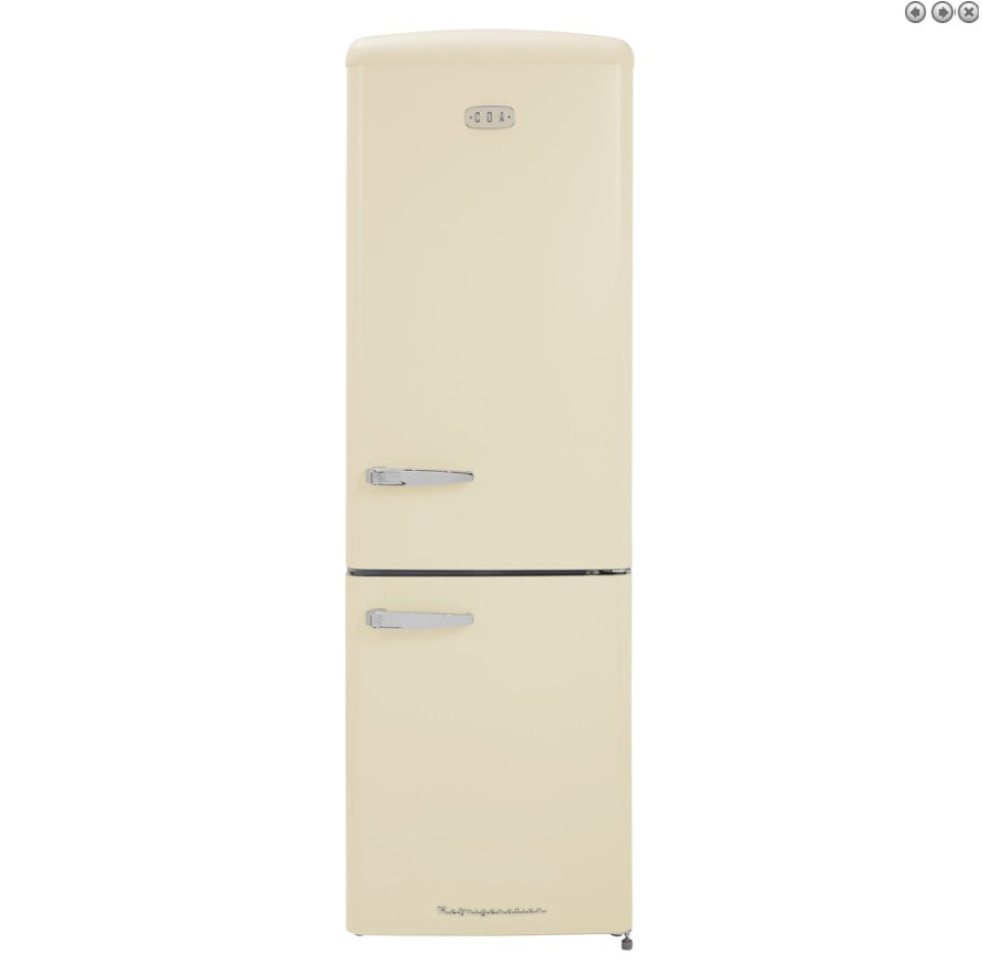 CDA Florence Retro 50s-Style Frost Free Fridge Freezer -H 199 cm x W 60 cm x D 72.5 cm