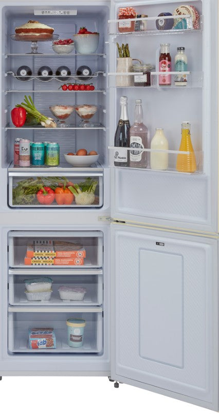 CDA Florence Retro 50s-Style Frost Free Fridge Freezer -H 199 cm x W 60 cm x D 72.5 cm
