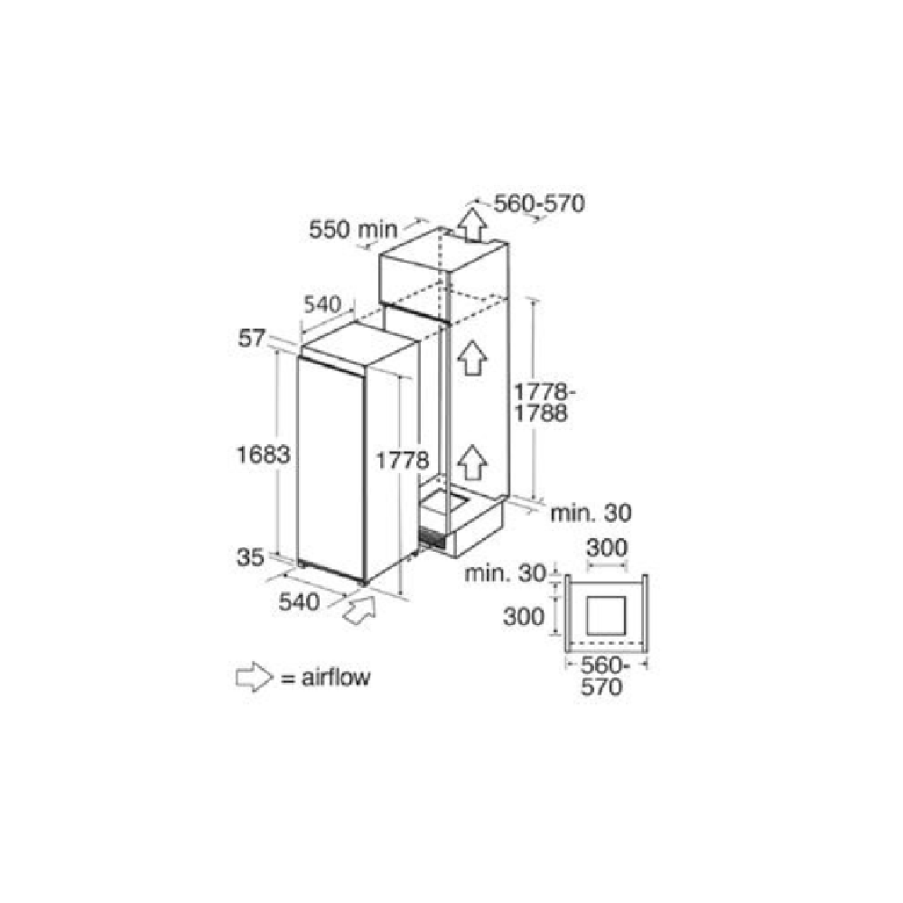 CDA FW821 Integrated Full Height Larder Fridge