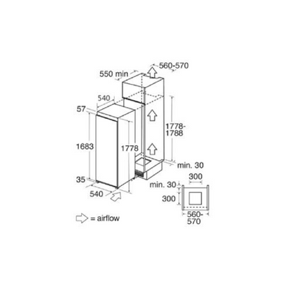CDA FW821 Integrated Full Height Larder Fridge