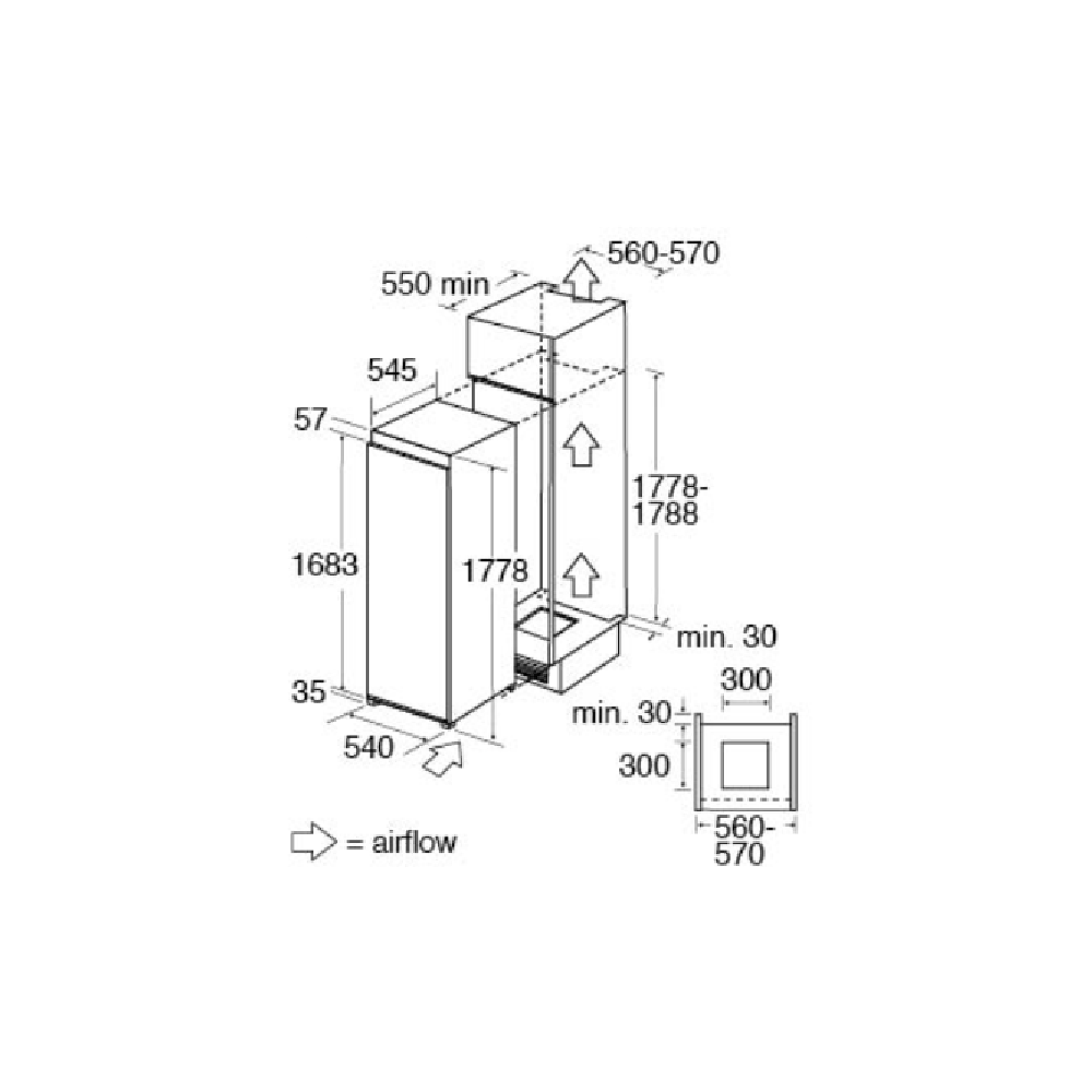 CDA FW881 Integrated Full Height Freezer