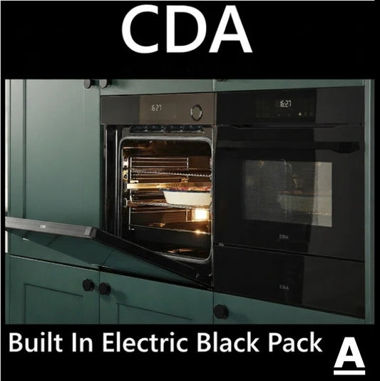 Built In Black Glass Electric Kitchen Oven Appliance CDA Pack Options